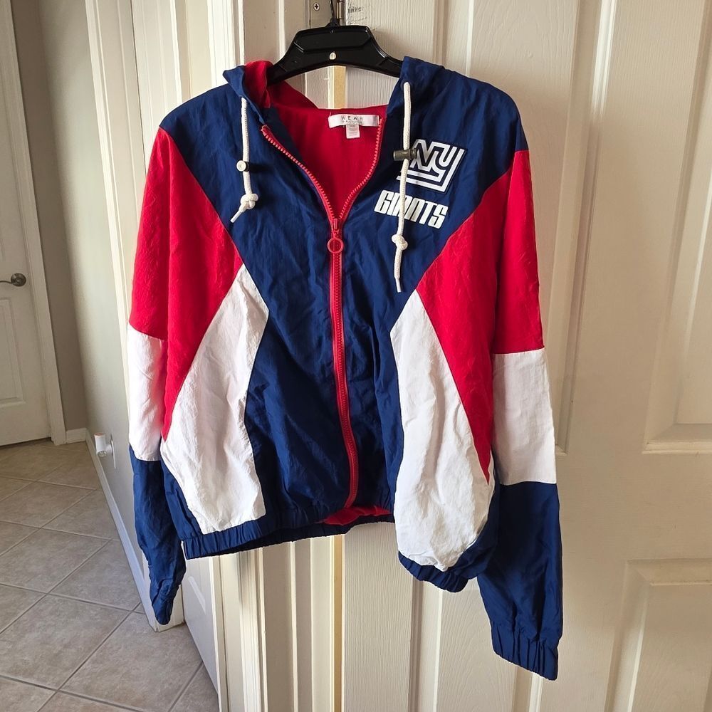 New York Giants Retro Women's Jacket Wear by Erin Andrews Size M NEW